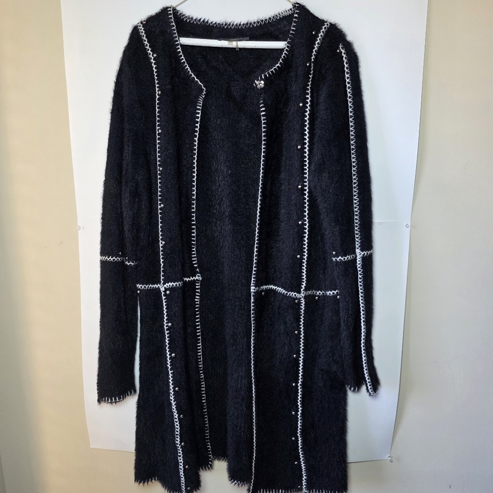 Black Women's Long Sweater Cardigan Boho Duster Women Size XL